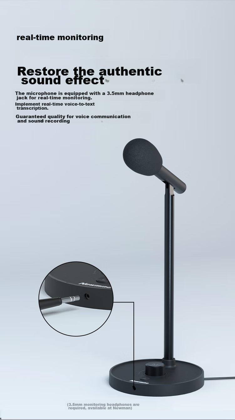 Newmine ZM09E Cantilever Stand, Computer Microphone, Gaming And Live Streaming Condenser Microphone for Karaoke, USB Noise-Cancelling Microphone, Desktop And Laptop Microphone 6