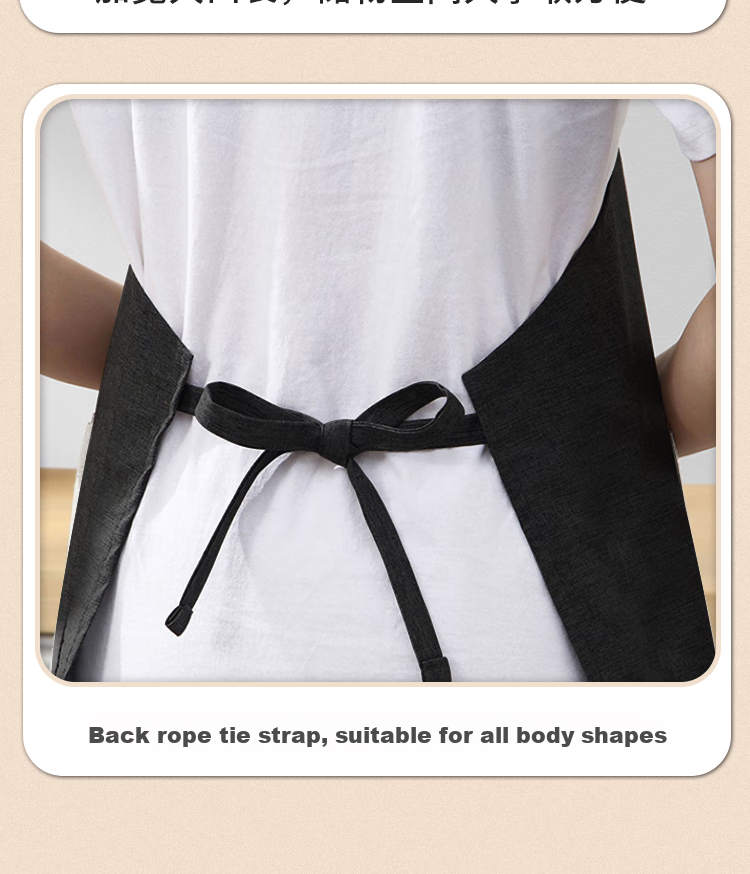 Jiapinhui Apron, Home Light Luxury Canvas Navy Blue Apron, Unisex Style, Adjustable Size, LF-2436 13