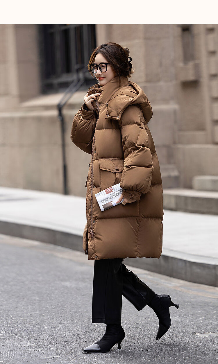 Dme [Light Life] Winter 50D Cotton-Feel Faux Memory Duck down Large Patch Pocket Petite Women's Down Jacket Coat 10