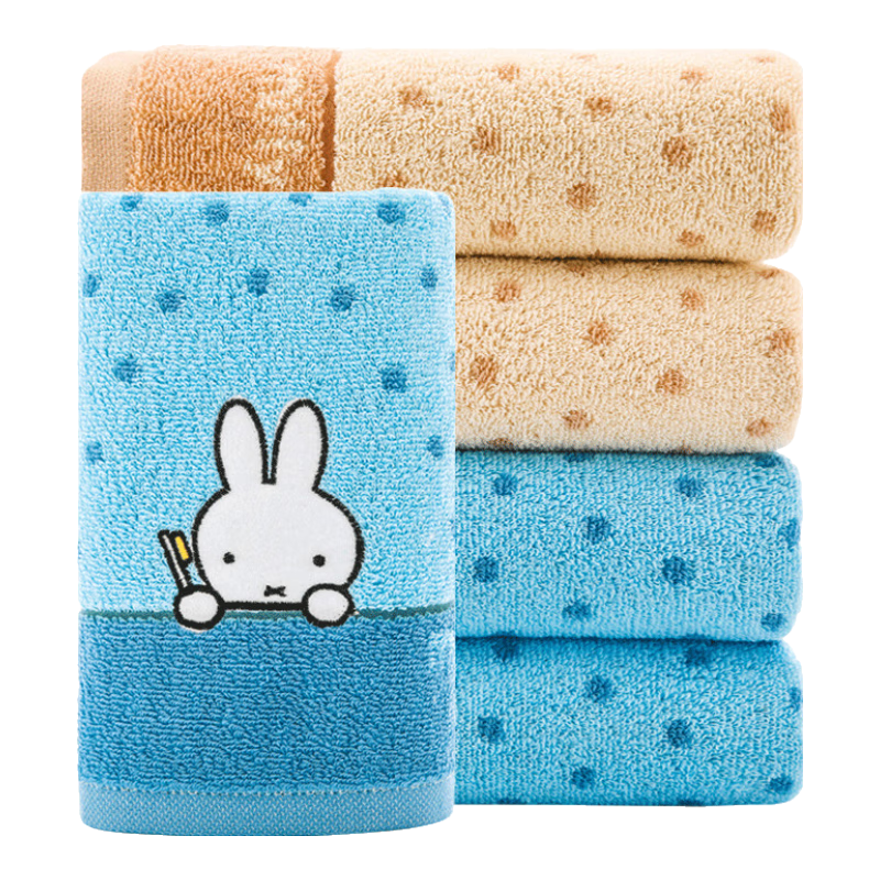 KING SHORE Cotton Towel Cartoon Sports Face Towel, Absorbent Soft Thickened 2-Pack, Green/brown, 74*35cm, 105g