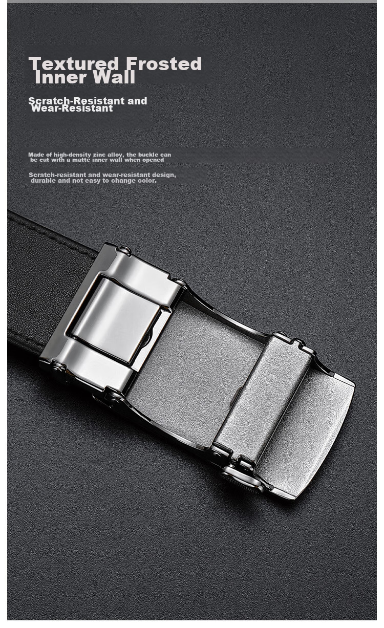 Goldlion Men's Leather Belt with Automatic Buckle, High-End Wooden Gift Box, Deerhide And Cowhide Trouser Belt, Birthday Gift for Gifting 6