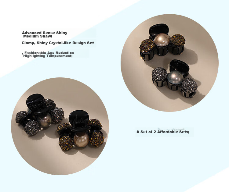 CHIMERA 2-Piece Hair Claw Clips, Back of Head Half-Up Hairpins, Side Bangs Clips, Hair Accessories, Birthday Gift for Wome 3