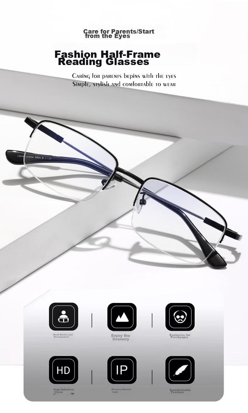 LESCA LUNETIER Anti-Blue Light Reading Glasses, Anti-Radiation High-Definition Titanium Alloy Lightweight Presbyopic Glasses, Premium High-End Brand, 2.5 Diopters 1