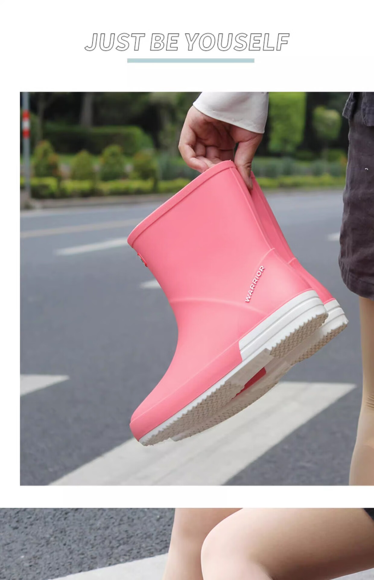 Huili Women's Fashionable Outdoor Waterproof Shoes, Non-Slip Wear-Resistant Rubber Shoes, Rain Boots 13-1, Green, Size 40 11