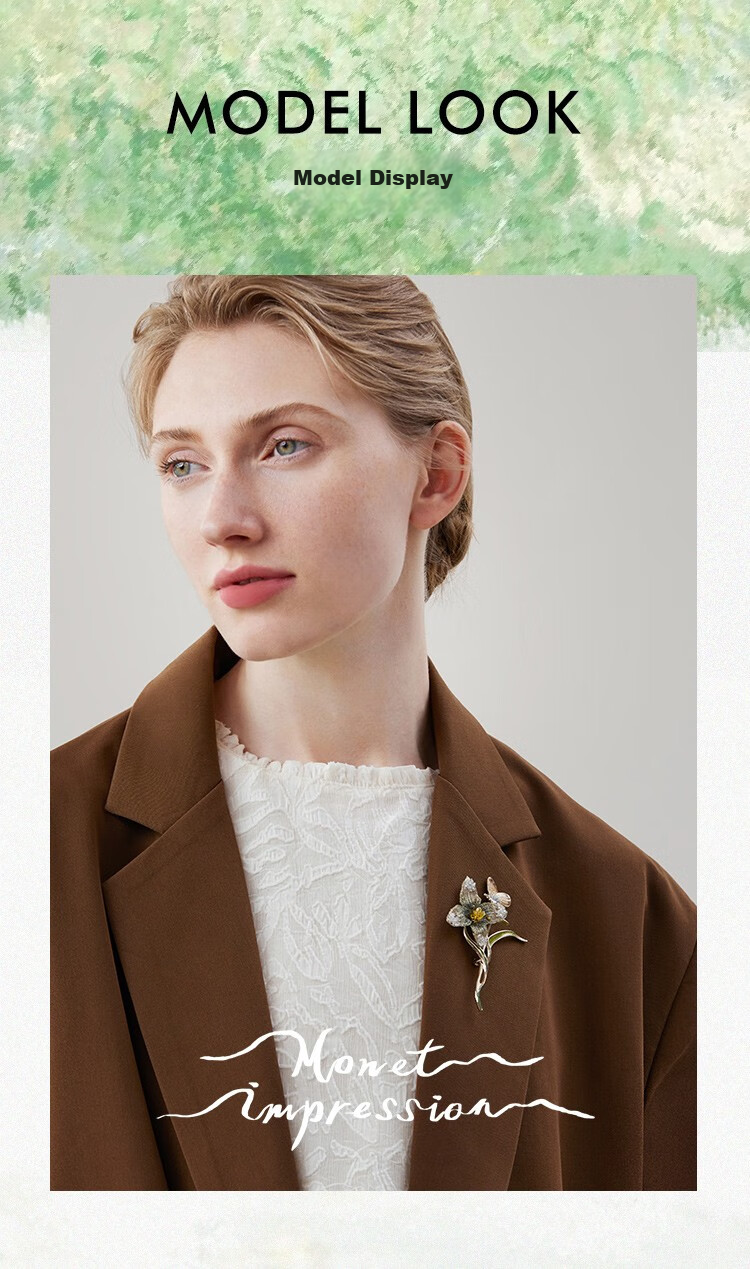 She's Monet Embroidered Flower Light Luxury Women's Brooch, Fashionable Corsage Pin, Birthday Gift for Girlfriend 4