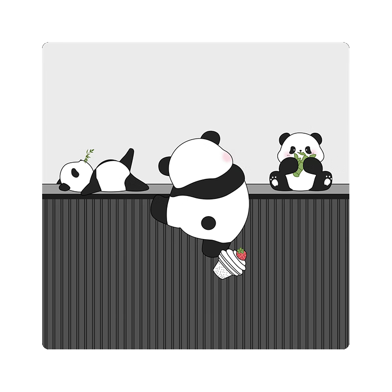 Gusenzhe Drum Washing Machine Cover Mat, Dust-Proof Countertop Pad, Waterproof Sun Protection Cover, Diatomaceous Earth Water-Absorbing Mat, Refrigerator Top Dust Cover, Bedside Cabinet Cover Cloth 60*60cm, Cute Panda