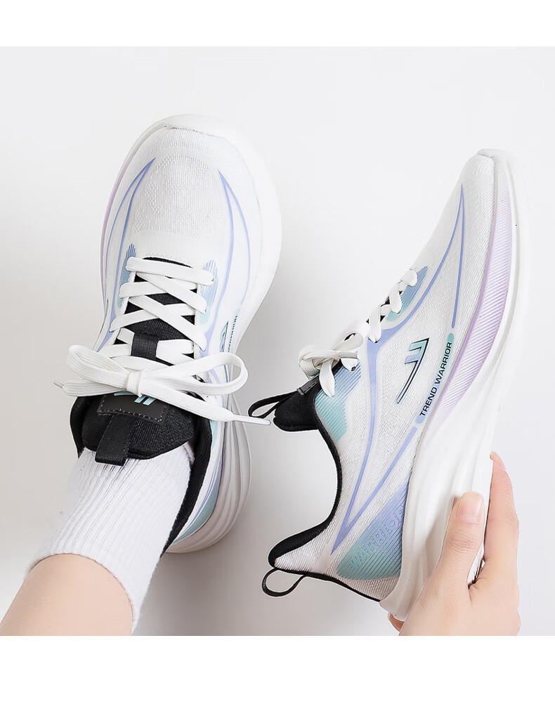 Warrior Official Women's Sports Shoes 2026 Summer New Trend Lightweight Breathable Casual Shoes White Black Purple Size 37 17