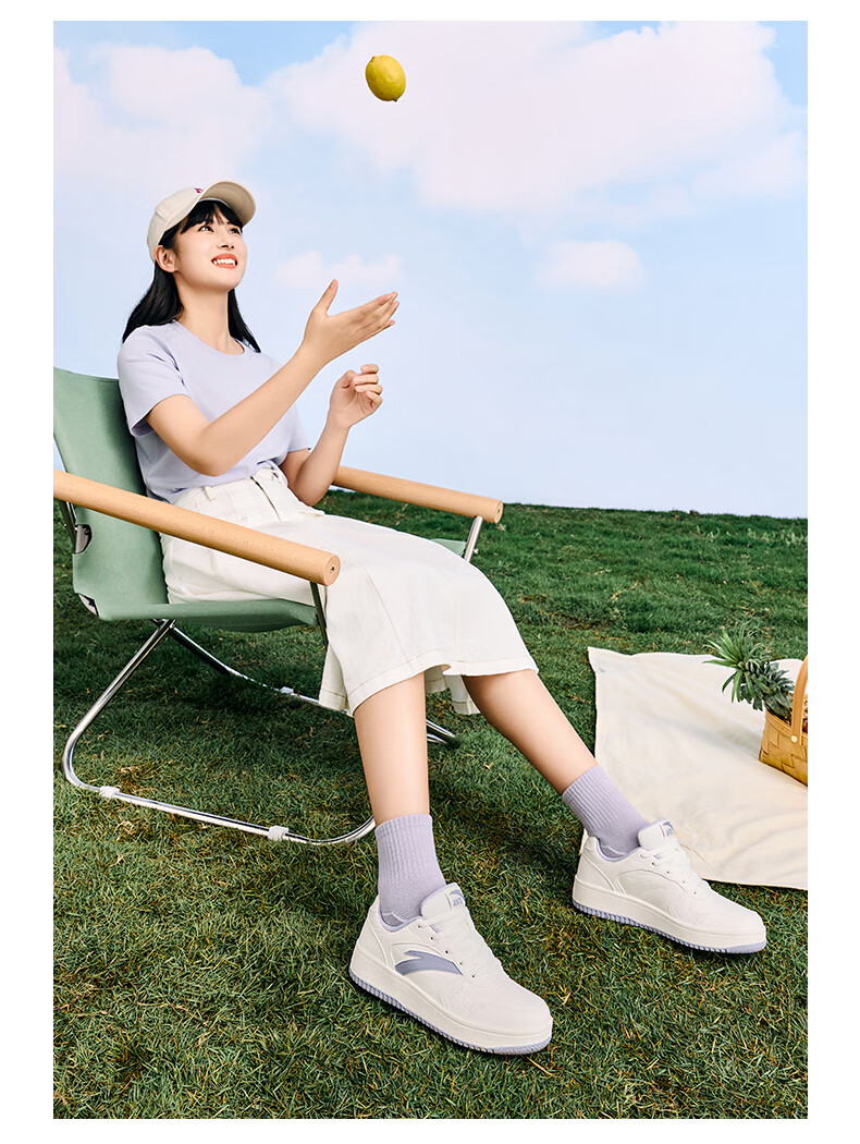 Anta Origin Year 2.0 Women's Thick-Soled Skate Shoes Casual White Sneakers Retro Trendy Height-Increasing Sports Shoes for Students Couples 13