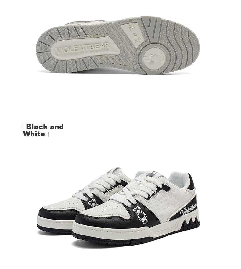 VIOLENTBEAR Men's Shoes, Summer Trendy Sneakers, Casual Couple Breathable Sports Shoes, 889YF White And Gray [Glow-In Style], Size 37 18