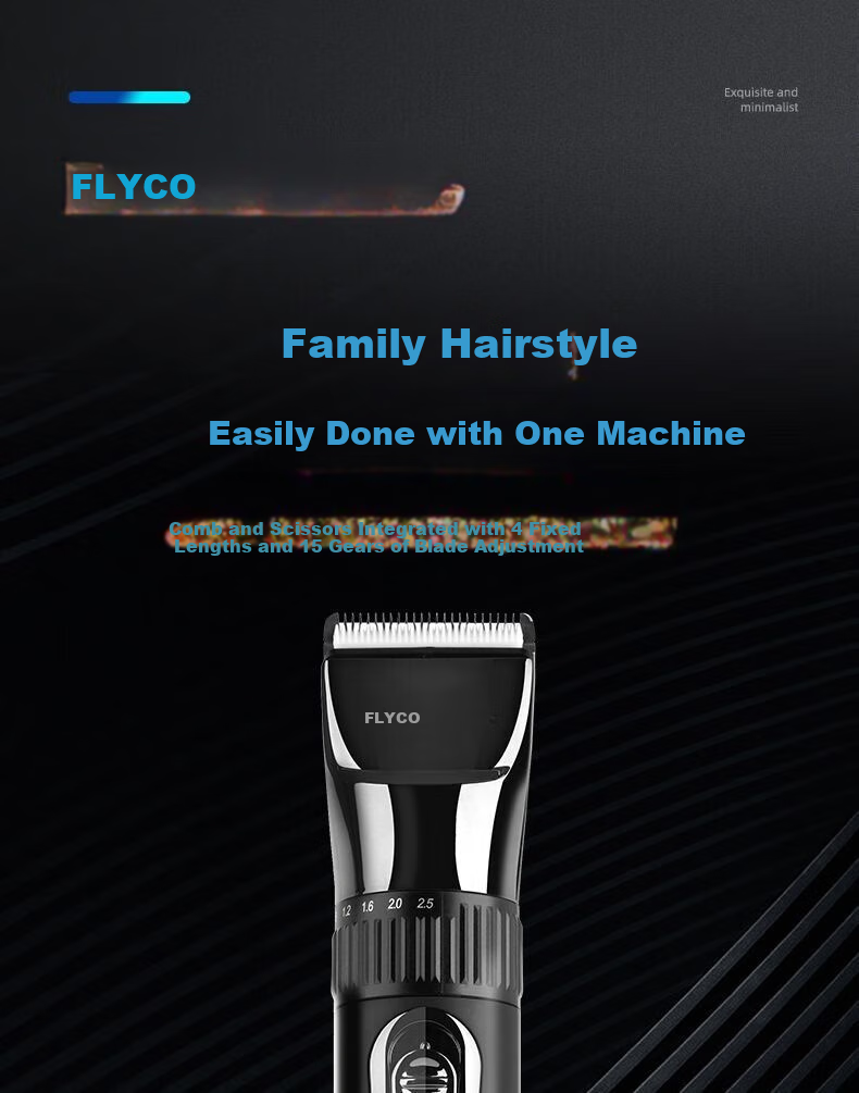 FLYCO Professional Electric Hair Clipper Smart Cordless Hair Trimmer for Adults and Kids Home Use Haircut Tool FC5916 1