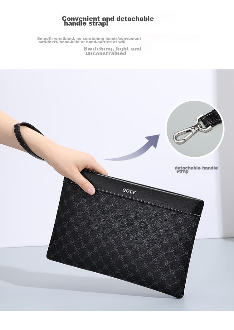 GOLF Men's Clutch Large Capacity Handbag with Multiple Card Slots Envelope Bag Long Wallet Gift for Boyfriend 4
