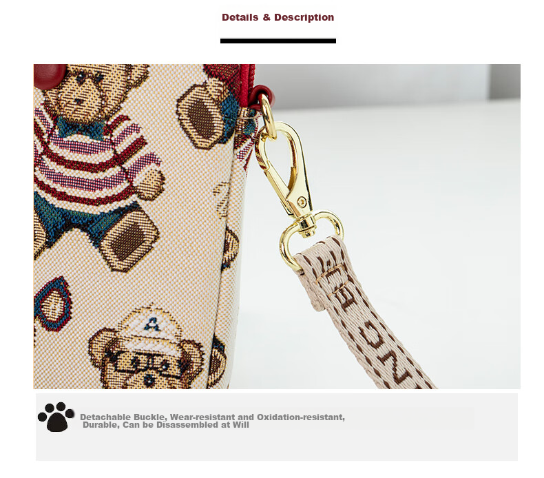 Xiaoxiongyilian Embroidered Fashionable Phone Bag, Women's Crossbody Bag, High-End Stylish Versatile Shoulder Mini Satchel, Valentine's Day Gift 16