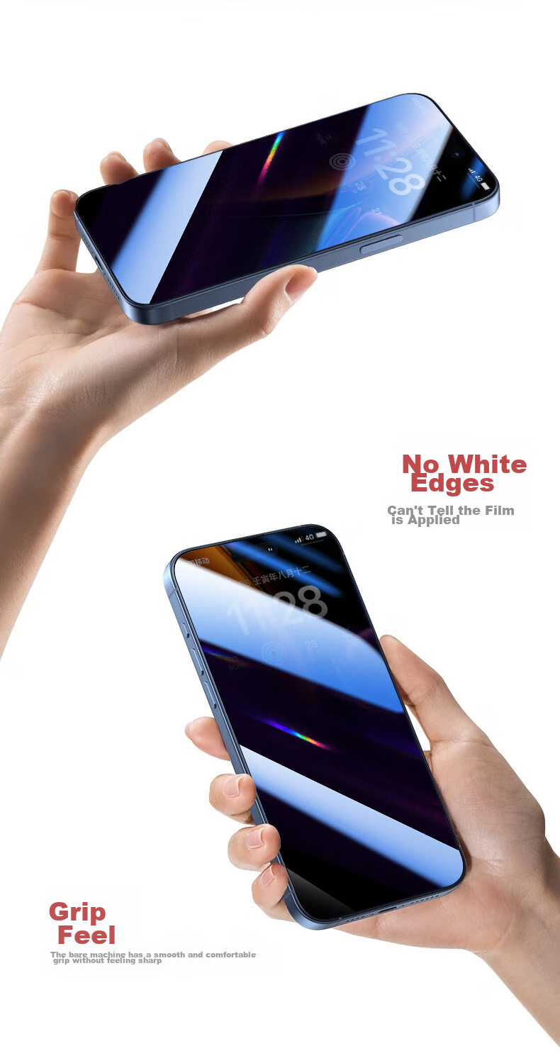 DIVI [2-Pack] Privacy Screen Protector for Apple IPhone 15 Pro Max, Tempered Glass Film, Dust-Proof, Shatterproof, Anti-Fingerprint, Full Coverage, Anti-Peeping 8