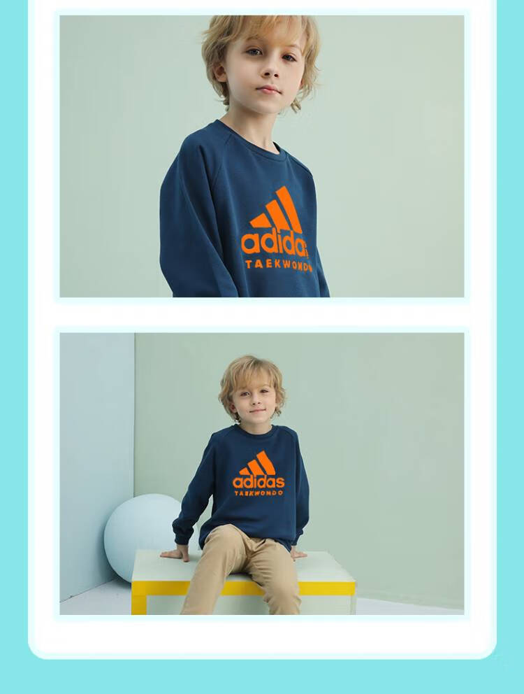 Adidas Children's Wear, Autumn And Winter Inner Layer Sweatshirt Pullover, Long-Sleeve Top ADICLTL19K, Pink/white, Size 128 12