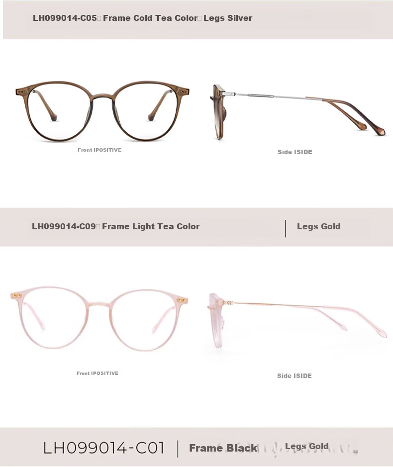 LOHO Lightweight Glasses for Women, Myopia Eyeglass Frames, Prescription Available, Blue Light Blocking, Slimming Effect for Large Faces, LH099014 17