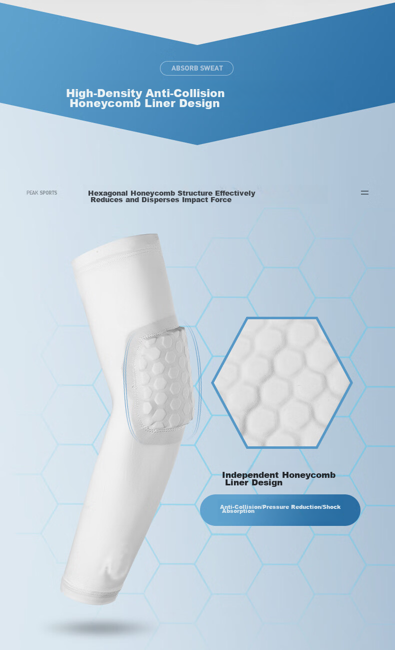 TEEIS Sports Elbow Guard, Men's Basketball Arm Brace, Honeycomb Anti-Collision Compression Elbow Support for Women, Badminton And Tennis Elbow Joint Protector 5