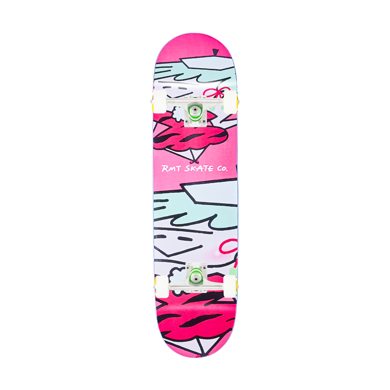 RMT Kids Professional Double Kick Skateboard Four-Wheel Short Board Beginner Boys Girls Toddler Children