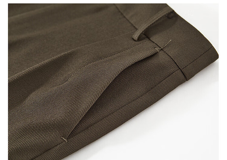 Dme [Casual Ceiling] Spring And Autumn Simple Mid-Rise Women's Pants, Straight-Leg Casual Trousers, Olive Green, S 11