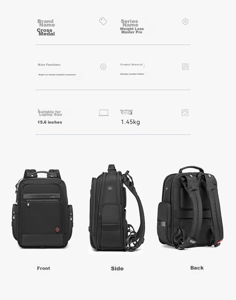 CROSSGEAR Cross Medal Weight Reduction Master Business Backpack, Huawei 16-Inch Laptop Travel Bag, HarmonyOS Smart Connection Certified for Me 19