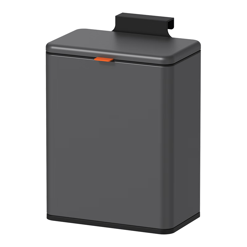 BOBO Kitchen Trash Can, 5L Titanium Gray Wall-Mounted Stainless Steel with Lid, Cabinet Door Hanging Storage, Large Size 8801