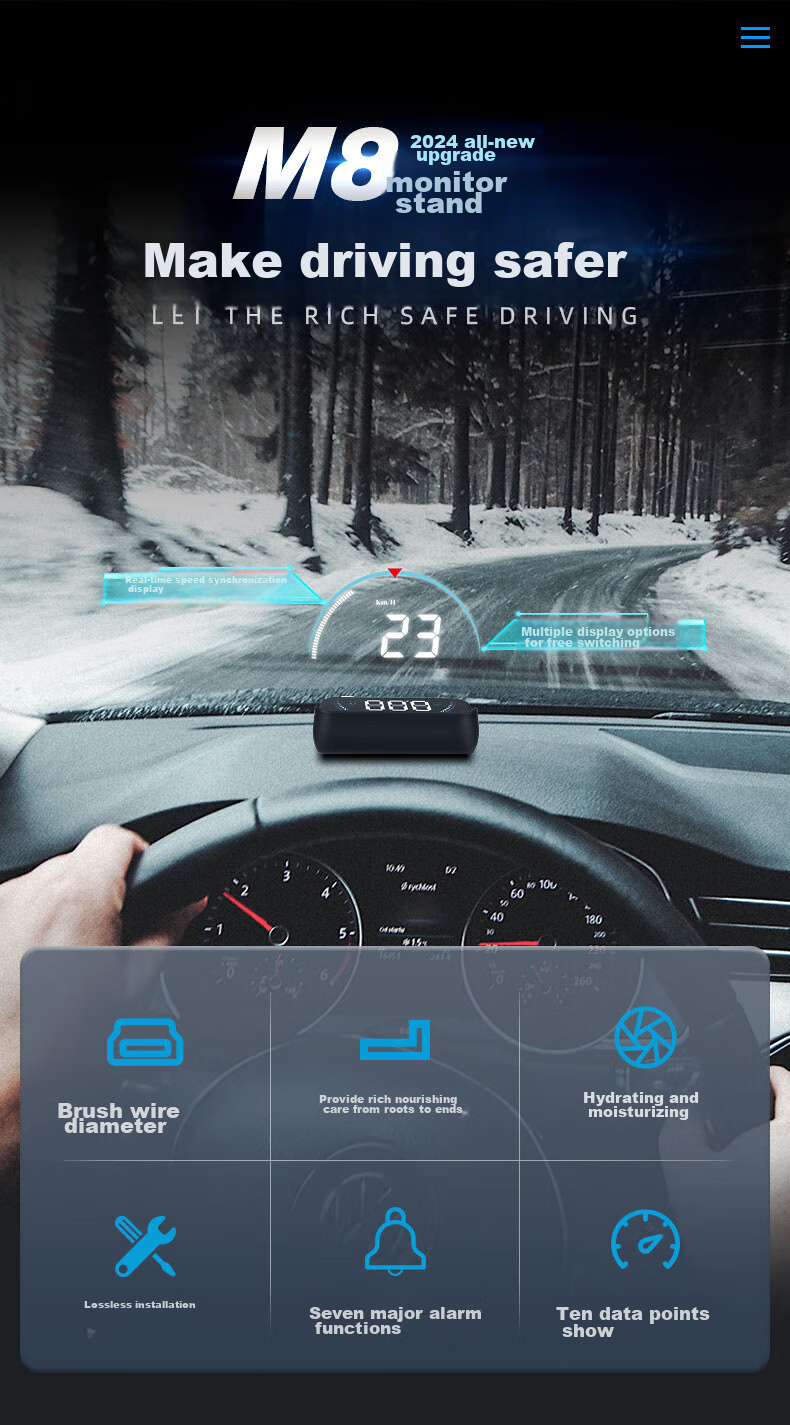 XINWUZHIJING M8 HUD Head-Up Display, Universal OBD Car Navigation System, High-Definition Projection for Driving, 2026 Model 1