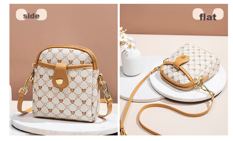 Xiaoxiongyilian Shoulder Crossbody Mini Bag for Women, Phone Pouch, Fashionable Versatile Mini Handbag, Printed Bucket Bag, Valentine's Day Gift 23