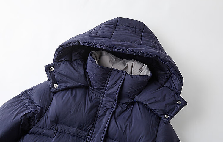 Dme [Xueji Lian Dong] Winter Warm 90% Duck Down Stand Collar Windproof Hooded Mid-Length down Jacket for Women, Elegant Coat 10