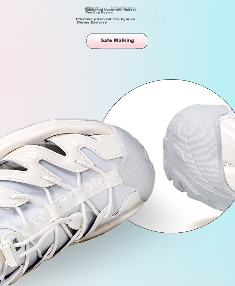 HUMTTO Outdoor Sports Sandals for Women, Closed-Toe Beach Shoes, Quick-Drying Water-Friendly River Tracing Shoes, White, Size 40 5