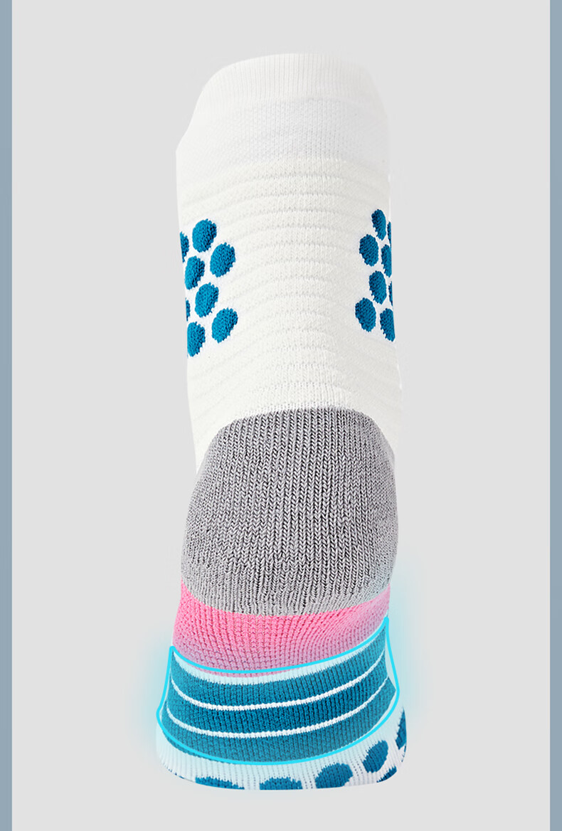 JOMA Socks Running Socks Basketball Socks Unisex Sweat-Absorbing Breathable Antibacterial Odor-Resistant Casual Sports Socks White/Blue Single Pair 9