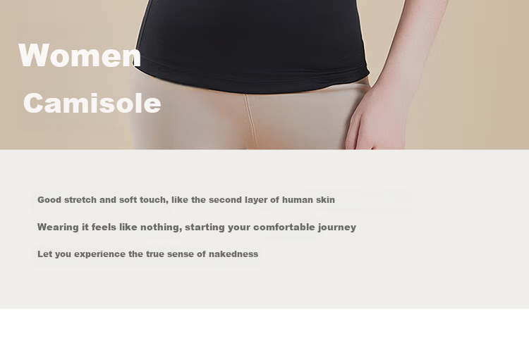 Hosa Women's Camisole Tank Top with Built-In Bra Pads, No Need to Wear Bra Separately, Outer Wear Undershirt Sleeveless Inner Layer, Black, L 2