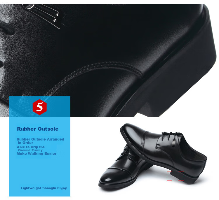 Poitulas Men's Leather Shoes, Business Casual Shoes with Three-Point Lace-Up, Formal Dress Shoes, Wedding Shoes for Men, 6806 Black, Size 38 6