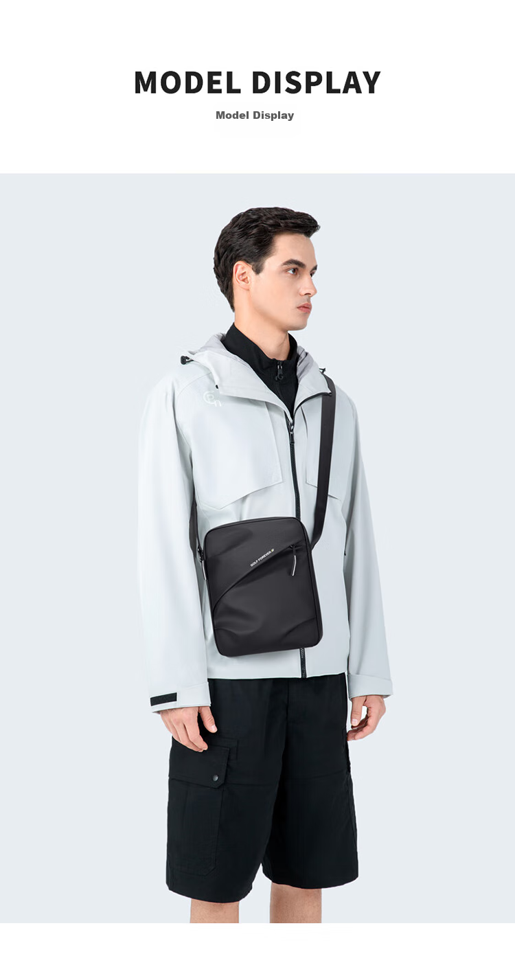 GOLF Shoulder Bag for Men, Trendy Crossbody Bag, IPad Phone Pouch, Water-Resistant Vertical Casual Commuter Small Square Bag for Me 11