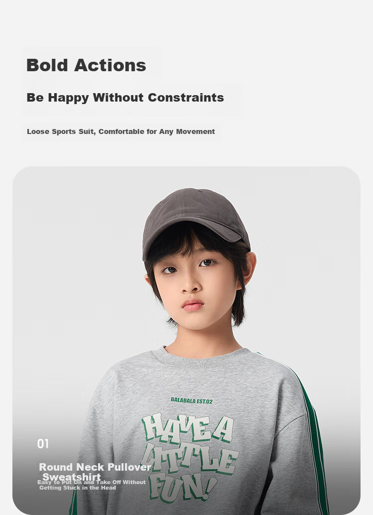 BALABALA Children's Clothing Set, Boys And Girls Long-Sleeve Spring And Autumn Outfit, Baby Loose Sweatshirt Trendy 208125104205 4