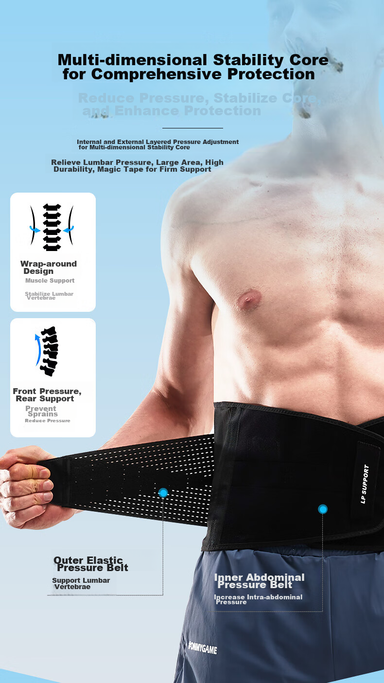 LP Lumbar Support Belt for Herniated Disc, Medical-Grade, for Men And Women, Ultra-Lightweight, Breathable, Summer Style 6