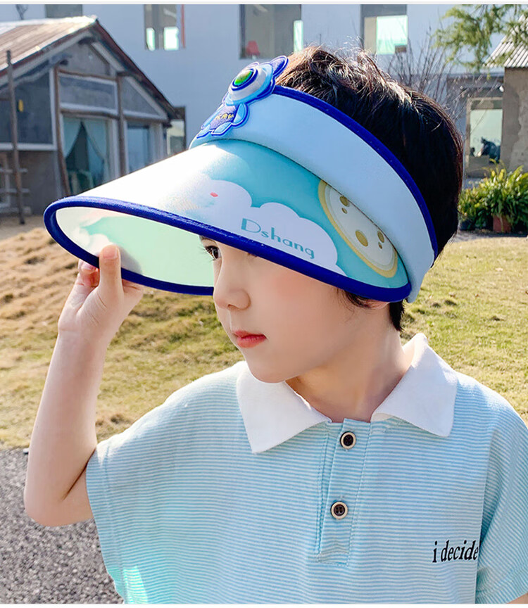 GLO-STORY Solar Fan Hat, Children's Sun Protection Cap, Outdoor Beach UV-Resistant Sun Hat 30