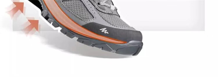 DECATHLON Hiking Shoes MH100 Men's Outdoor Sports Shoes, Wear-Resistant Lightweight Trekking Boots, Black And Gray, Size 45, 2938503 2