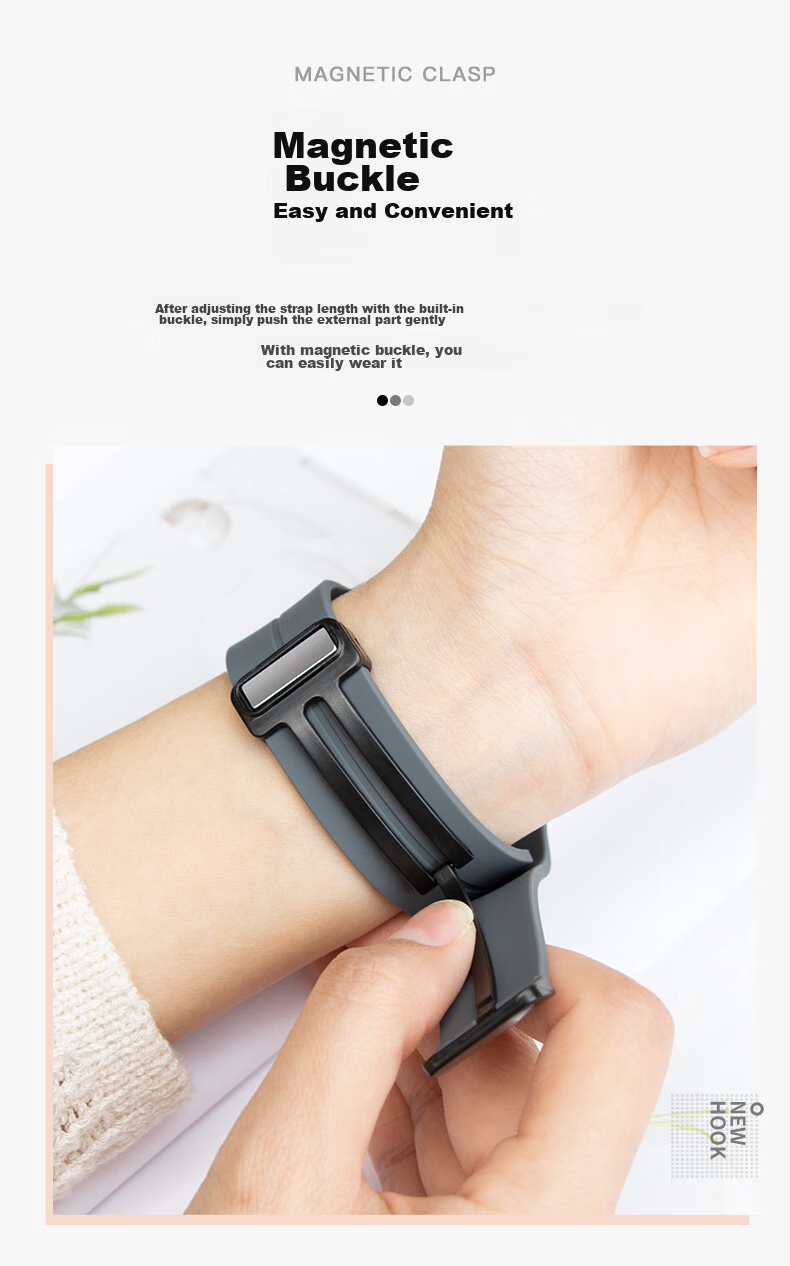 Weiqiantu [Magnetic Silicone] Compatible with Huawei GT7/GT6/GT5/Pro Watch Band, Watch6/6pro/Watch5/Buds2/GT4/3 Silicone Strap, Extraordinary Master 2 Men's Style 4