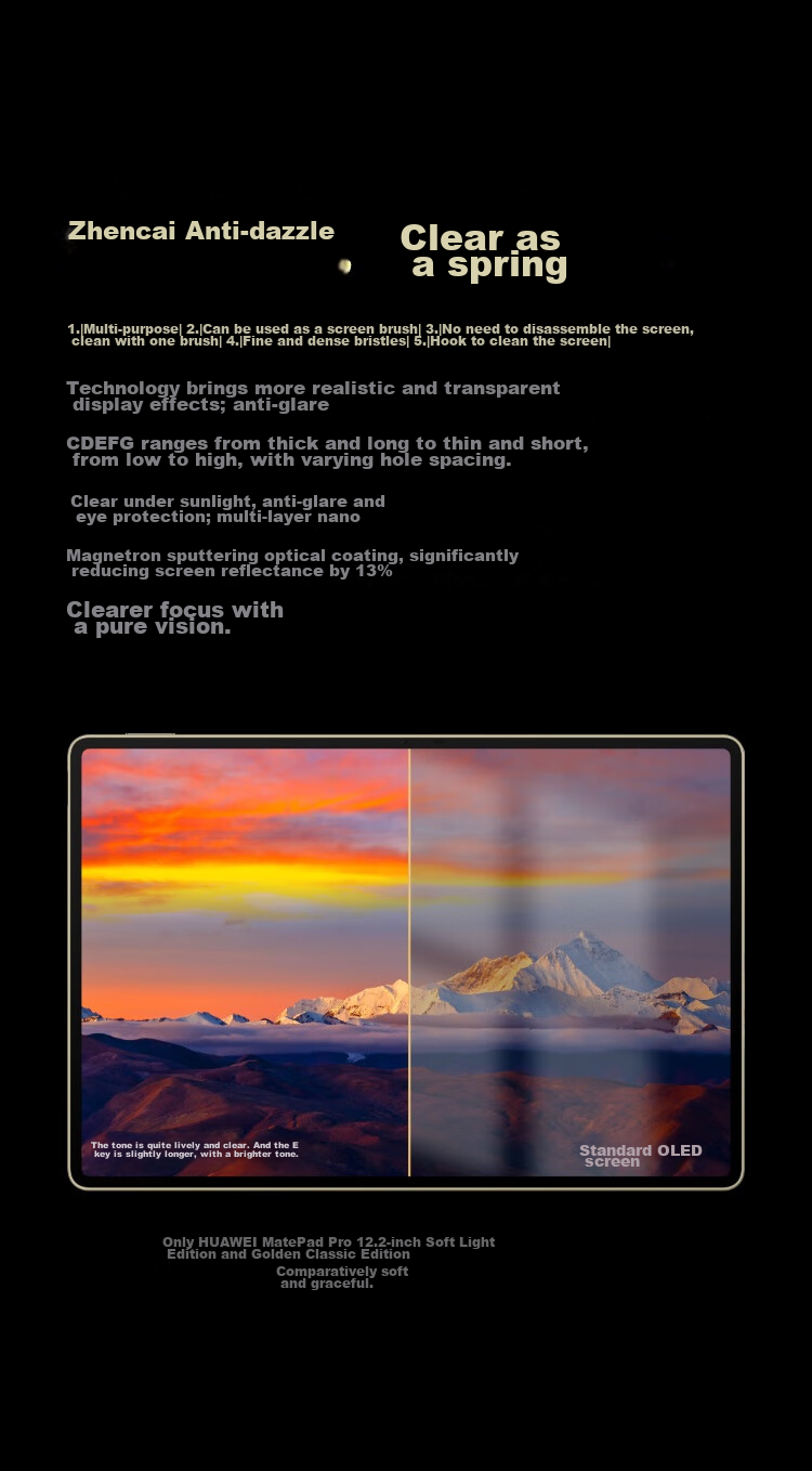 HUAWEI MatePad Pro 12.2-Inch Soft Light Edition, HUAWEI Tablet, Dual-Layer OLED Cloud-Clear Soft Light Screen, for Office Work And Study, 16+1TB WIFI, Ink Black 5