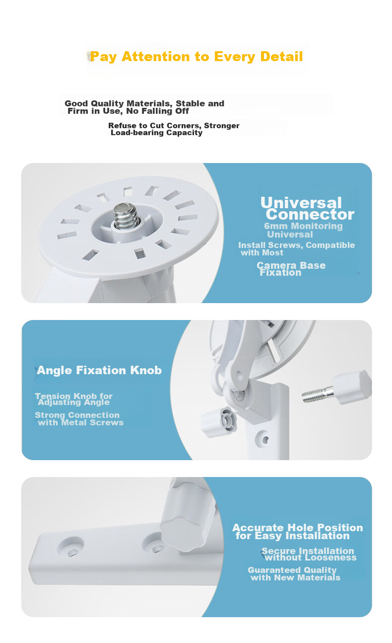 Trendsetter Camera Mount, No Drilling Required, Suitable for Xiaomi, Huawei, Haier/Que/Egg 360, Yingshi, Pulin TP-LINK, Qiaon Monitoring Camera, Nail-Free Bracket, Wall-Mounted Fixing Bracket 8