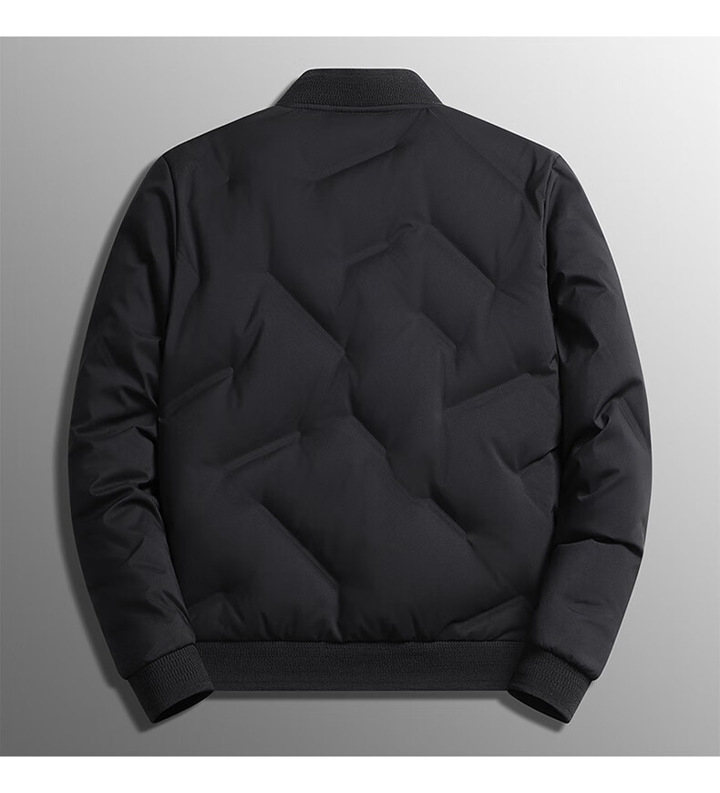 ROMON down Jacket for Men, Short Winter Style, Stand-Up Collar Casual Coat, Lightweight Trendy Baseball Jacket, Warm Menswear RL3 Black XL 11