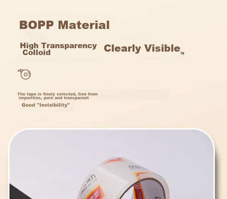 Deli Low Noise Packaging Tape, 48mm*40y*50μm (36.57m/roll), Single Roll, Office Supplies, JD90 10