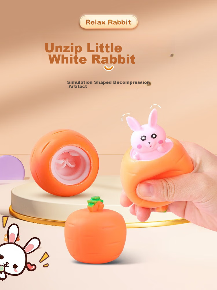Huashimeng Squeeze Toy Rabbit, Stress Relief Ball, Creative Office And Children's Prank, Decompression Gadget 1