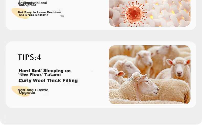Shuixingjiafang Wool Mattress, Class A Antibacterial And Anti-Mite, Moisture-Absorbing And Heat-Generating, Foldable Bedding, 150*200cm, Thermal Heating 6