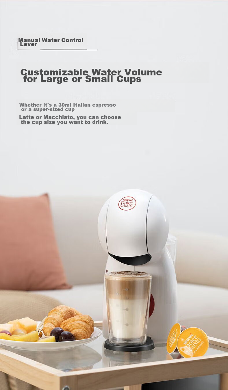 DOLCE GUSTO, Nestle, Semi-Automatic Portable Capsule Coffee Machine, Piccolo XS White, Home And Office Entry-Level Model 9