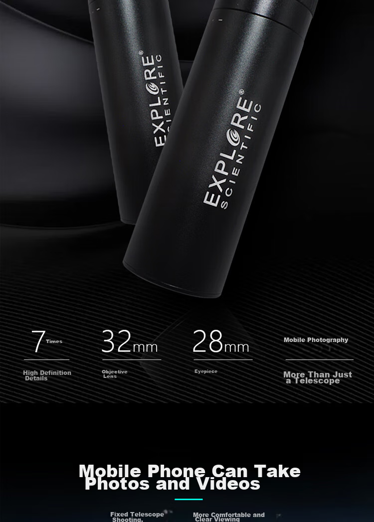 EXPLORE SCIENTIFIC Single-Tube Telescope 7X32 Wide-Angle High Magnification High-Definition Night Vision Concert Professional Outdoor Portable 2