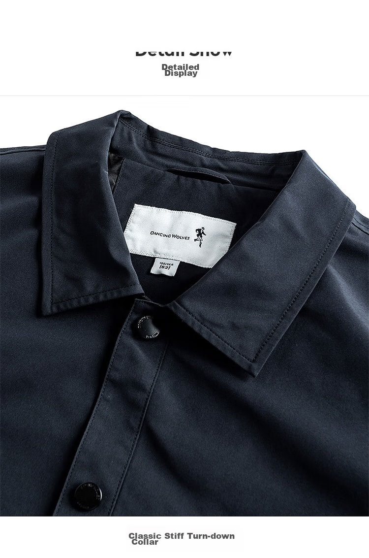 DANCING WOLVES [Windproof And Easy-Care] Comfortable Commuter Executive Jacket for Men, Autumn And Winter Casual Workwear Lapel Versatile Coat 18