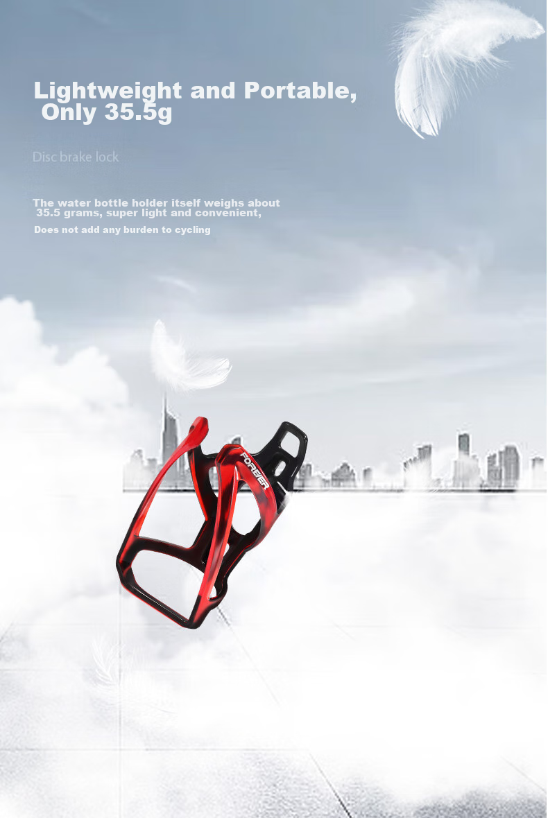 FOREVER Colorful Water Bottle Cage for Mountain Bike, Road Bike, And Folding Bike Universal Cycling Water Bottle Holder Cycling Accessory Equipment Black And Red 9