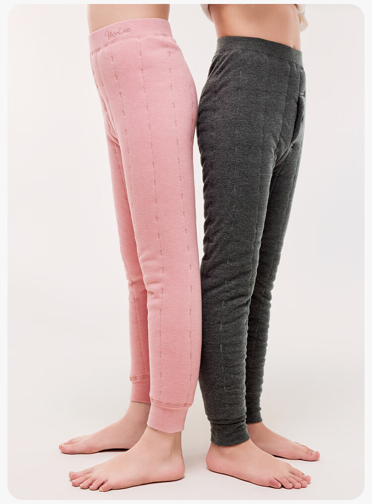 YEEHOO Wool Triple-Layer Thickened Cotton-Padded School Uniform Pants Winter Kids Boys Girls Warm Cotton Trousers 13