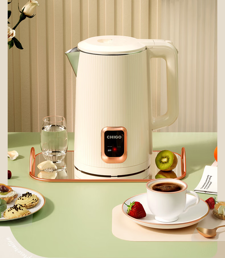 CHIGO Electric Kettle, 1.8L Capacity, Temperature Control, Automatic Shut-Off, Double-Layer Anti-Scalding Design, Model TH185B-01B 2