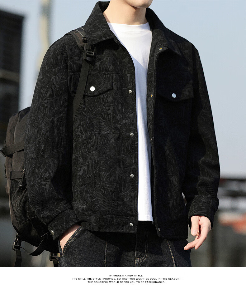 ROMON Men's Spring and Autumn Fashion Lapel Business Casual Jacket Baseball Coat 1703 Coffee 2XL 18